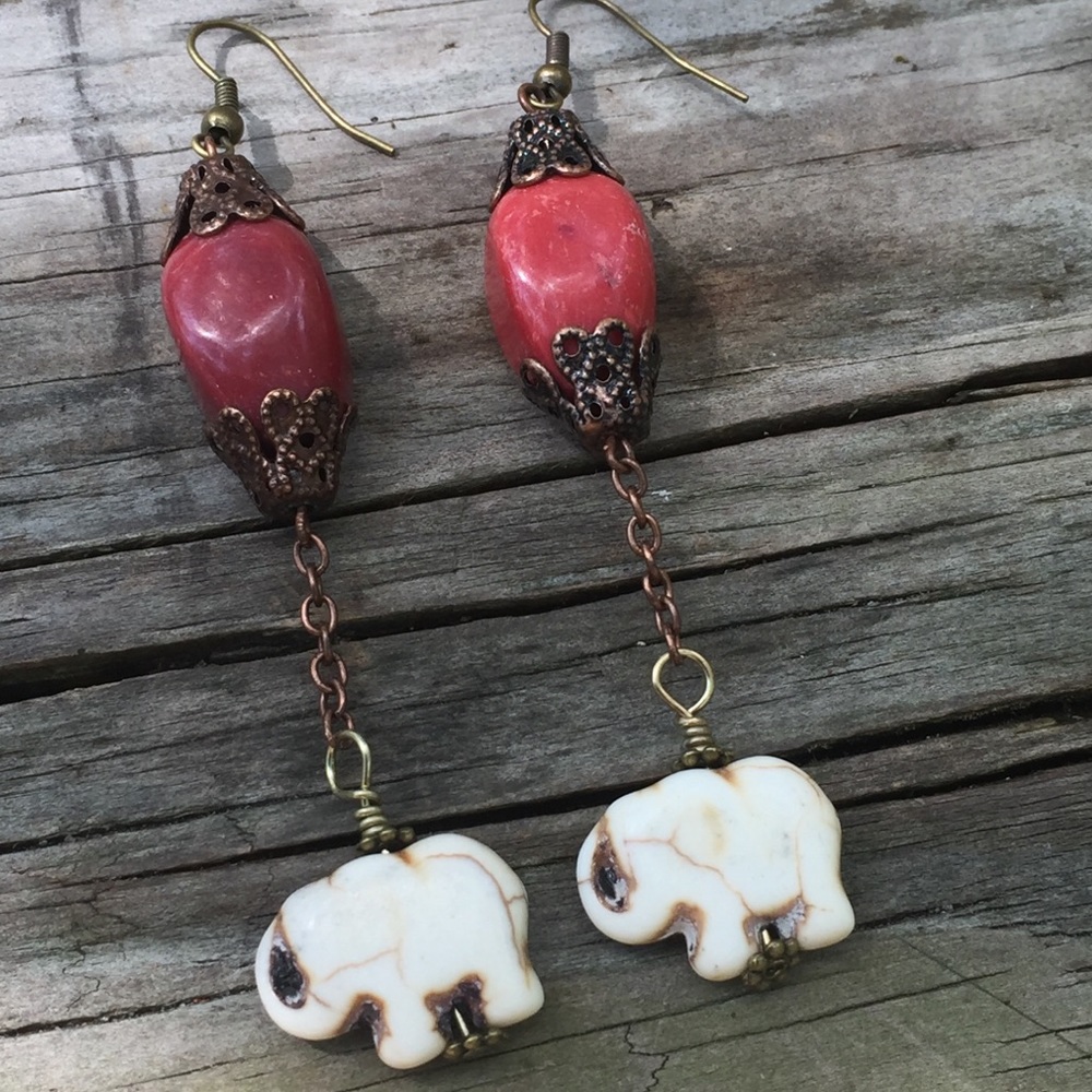 Elephant Drop Earrings
